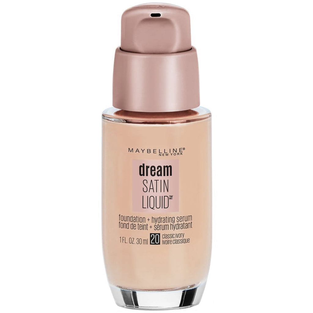 Maybelline Dream Satin Mousse Foundation Makeup, 20 Classic Ivory, 1 fl oz