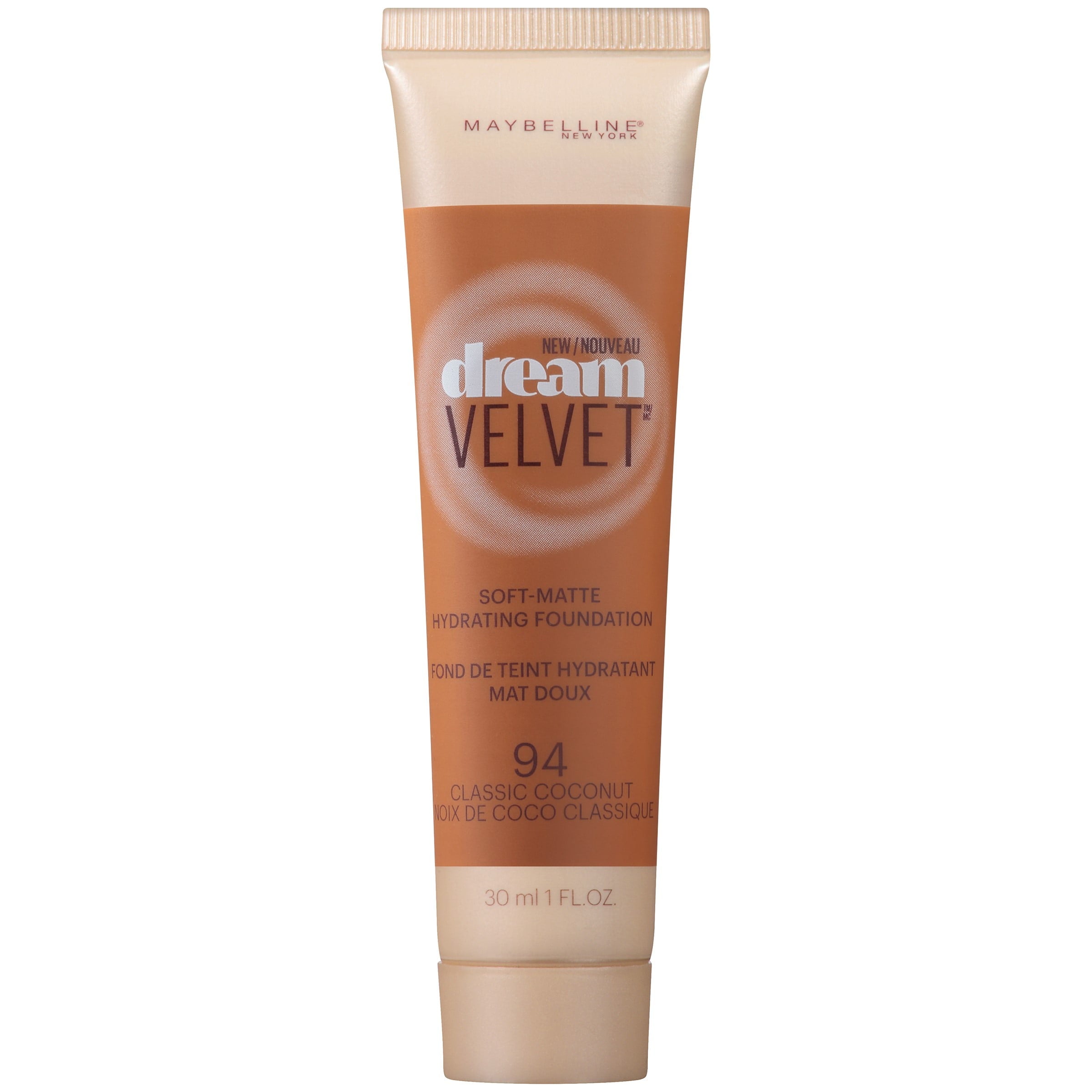 Maybelline Dream Velvet Soft-Matte Hydrating Foundation, Classic Coconut, 1 Fl Oz