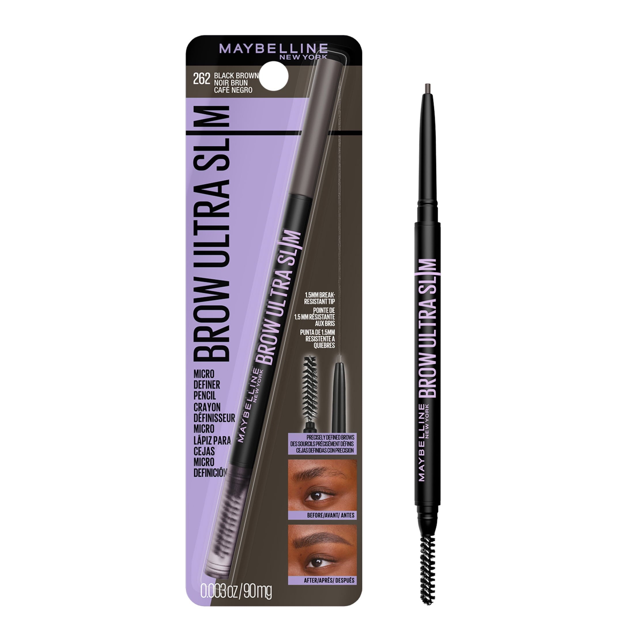 Maybelline Express Brow Ultra Slim Pencil Eyebrow Makeup, Black Brown