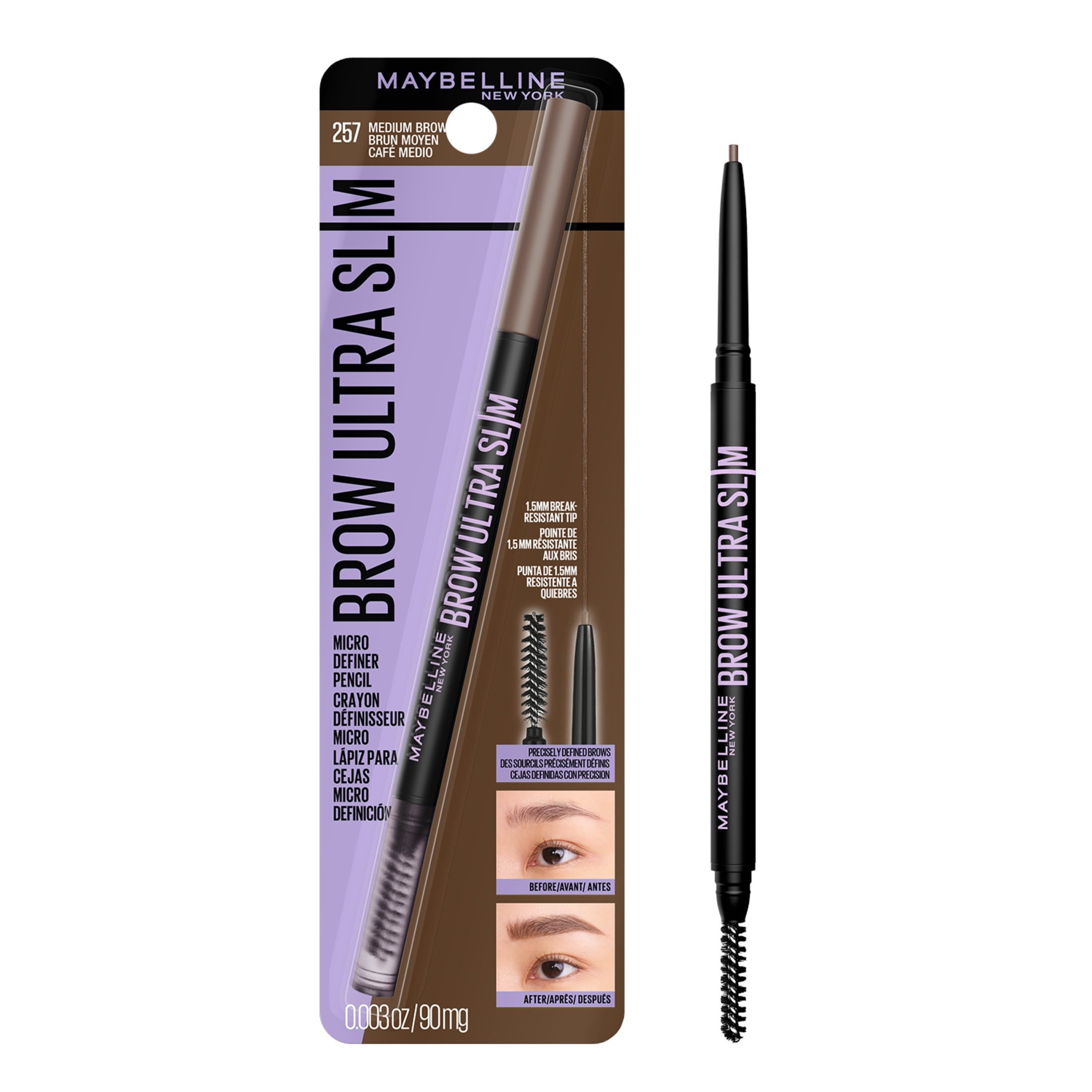Maybelline Express Brow Ultra Slim Pencil Eyebrow Makeup, Medium Brown