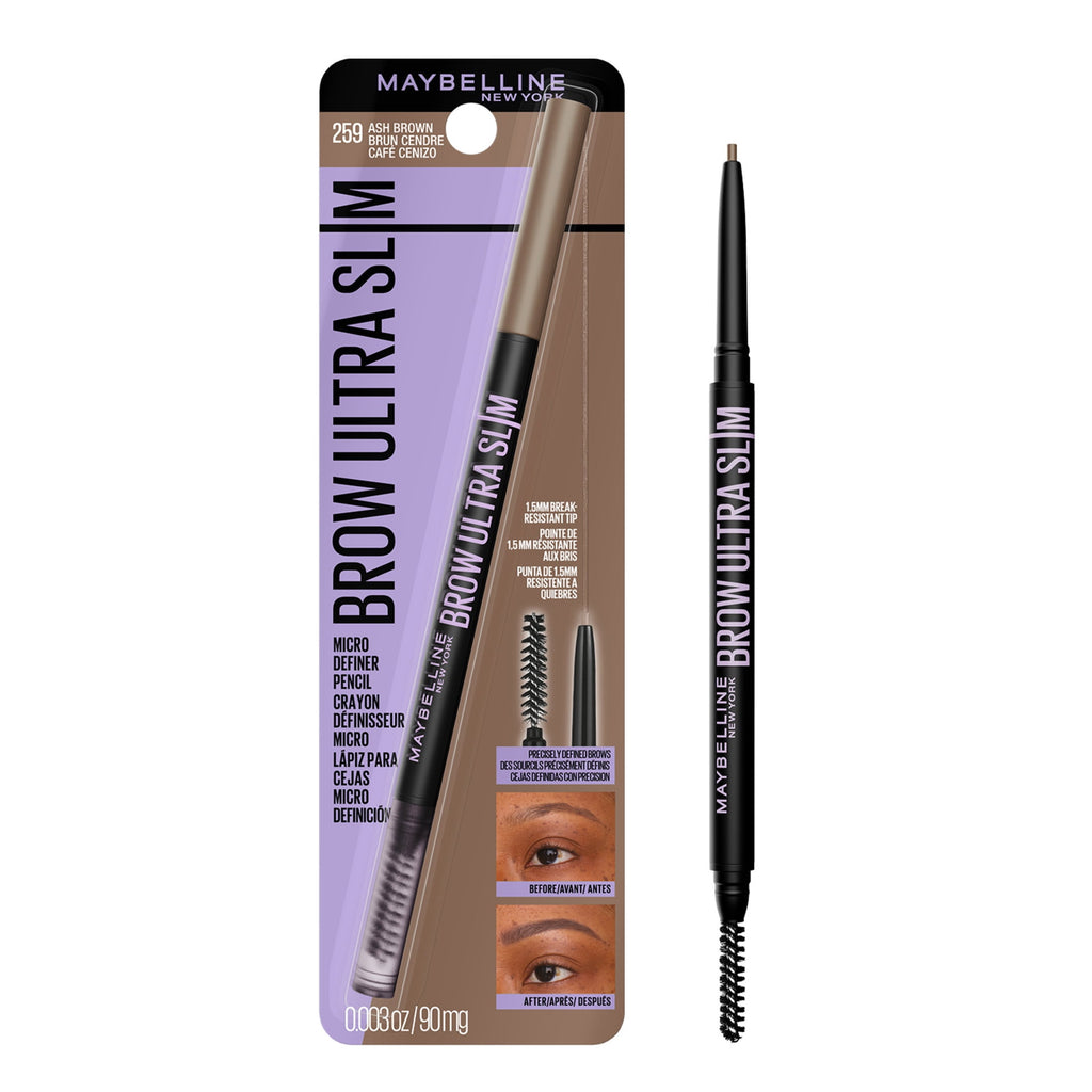 Maybelline Express Brow Ultra Slim Pencil Eyebrow Makeup, Precision Tip, Ash Brown, 0.003 fl oz