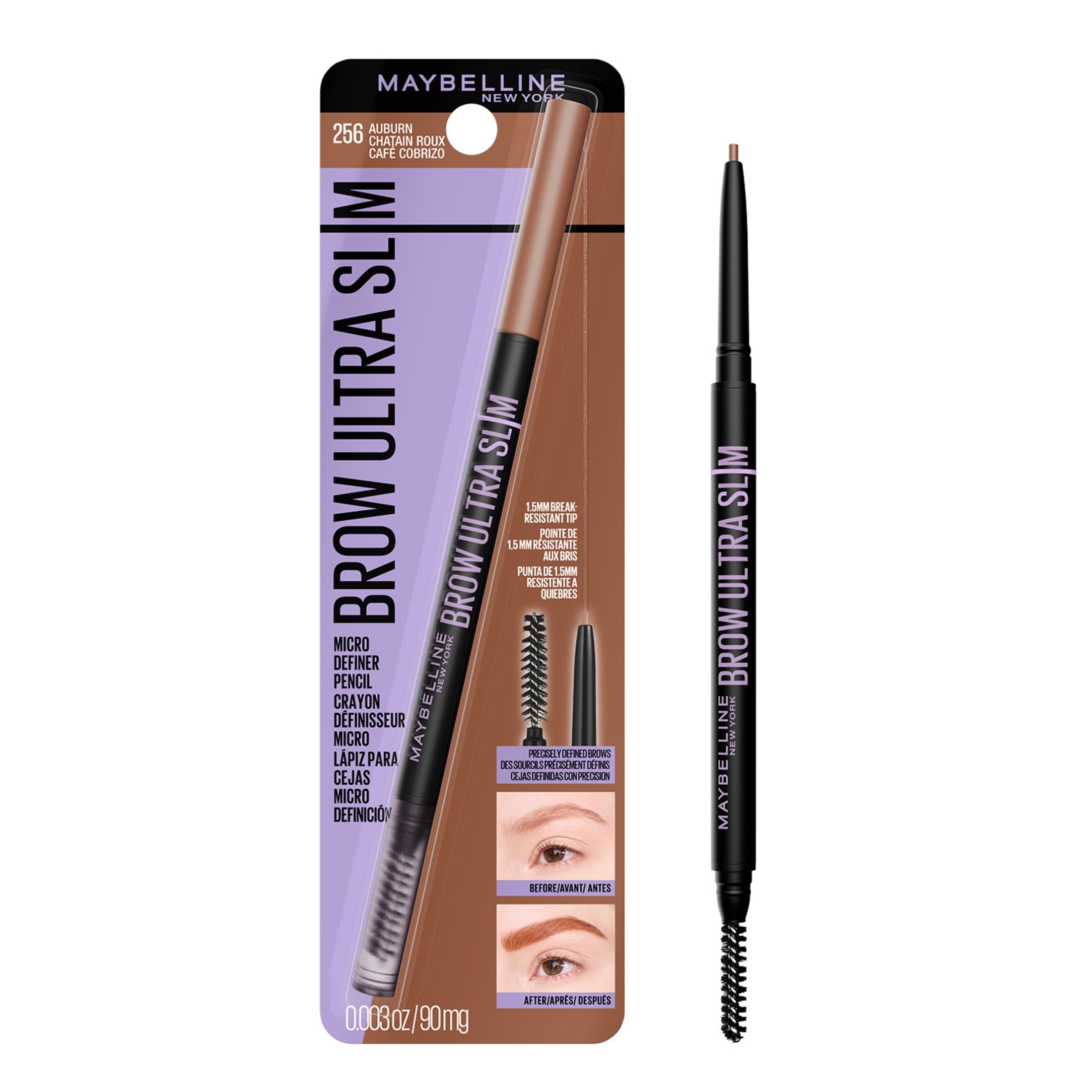 Maybelline Express Brow Ultra Slim Pencil Eyebrow Makeup, Precision Tip, Auburn, 0.003 oz