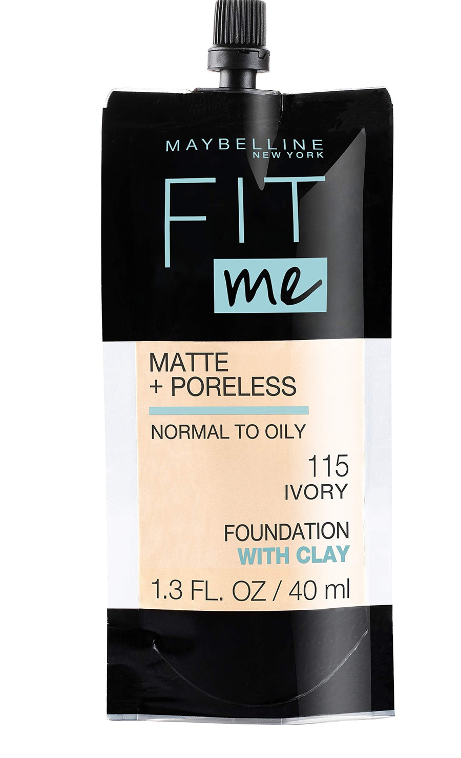 Maybelline Fit Me Matte + Poreless Liquid Foundation, Normal To Oily, 115 Ivory
