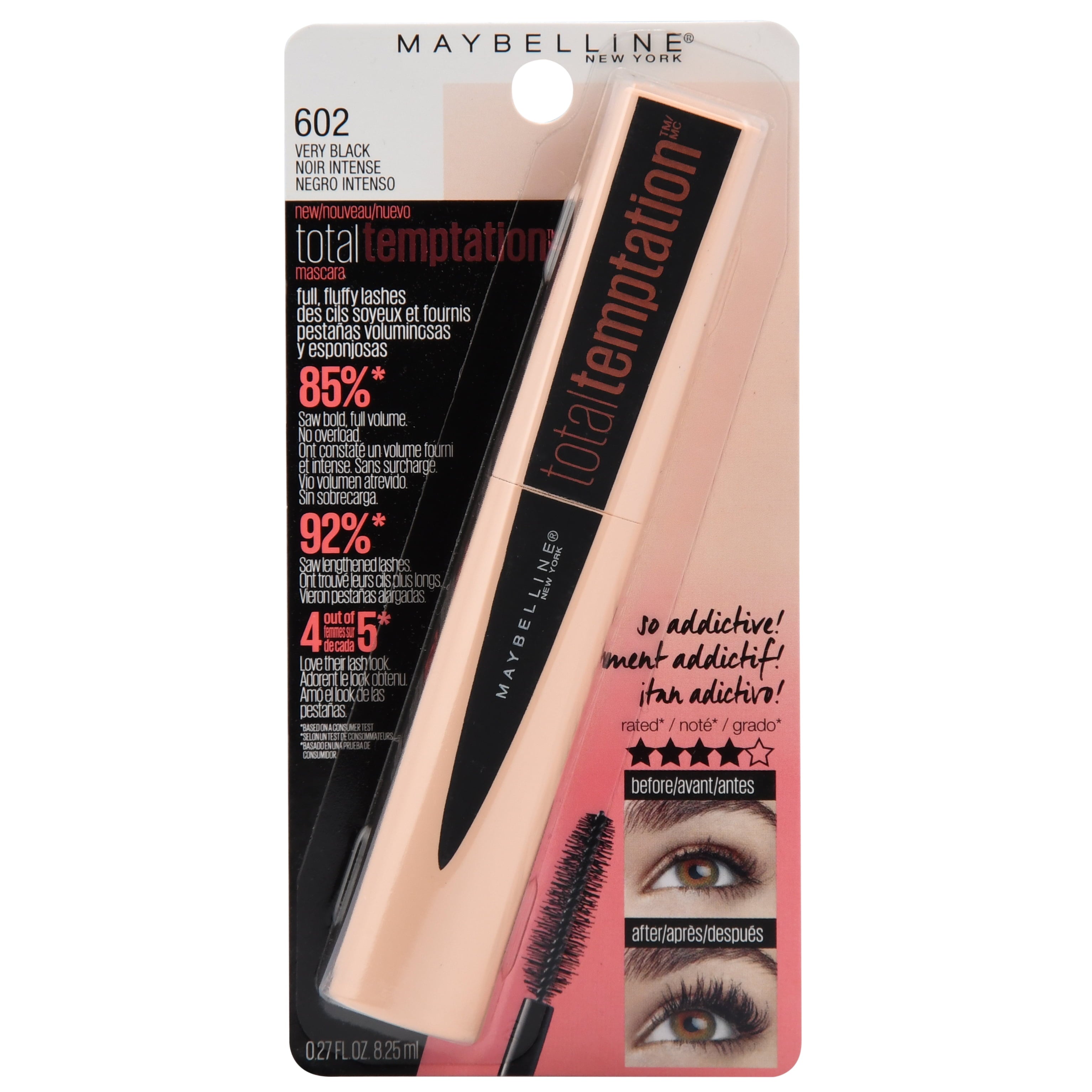 Maybelline Total Temptation Washable Mascara, Very Black
