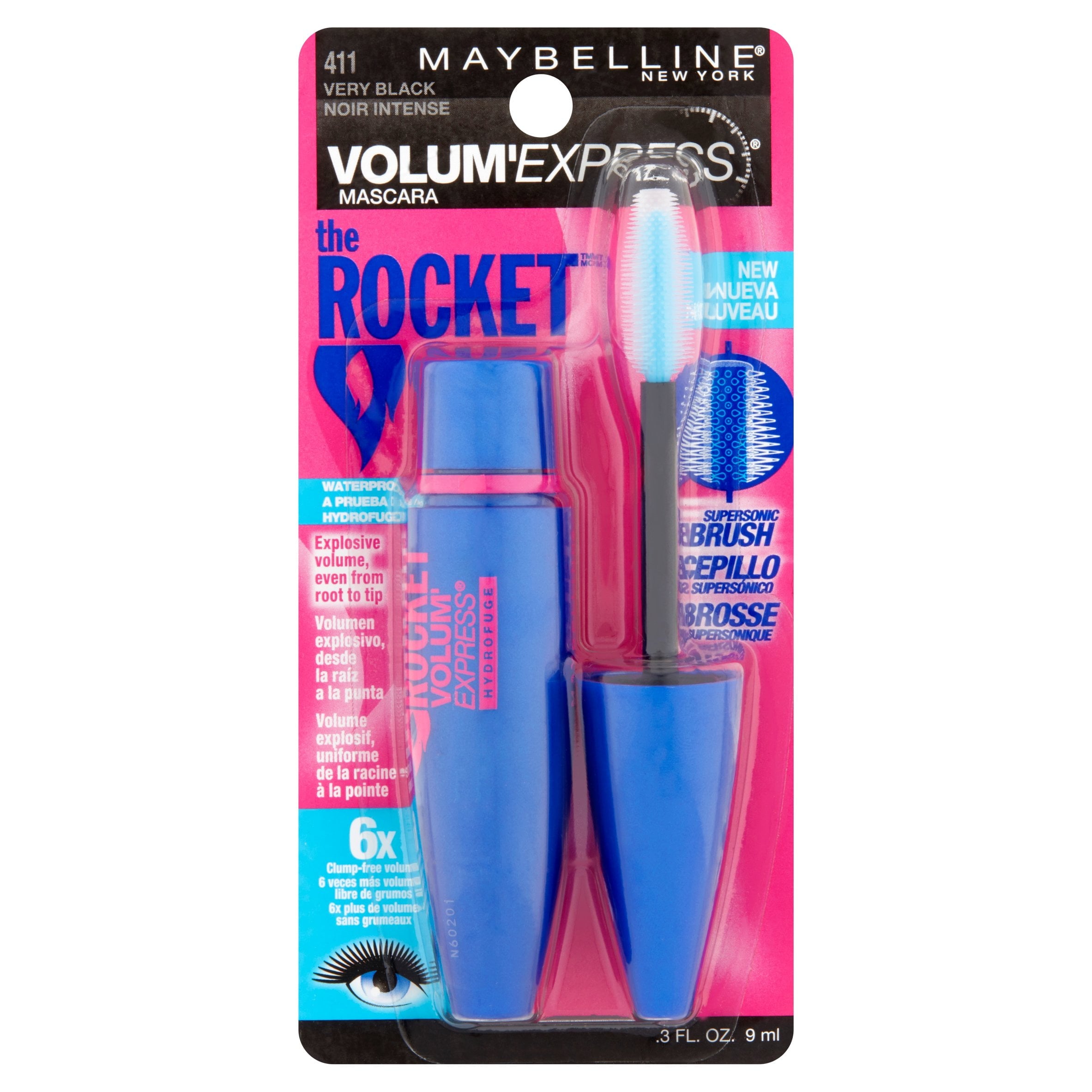Maybelline Volum' Express The Rocket Waterproof Mascara, Very Black, 0.3 oz