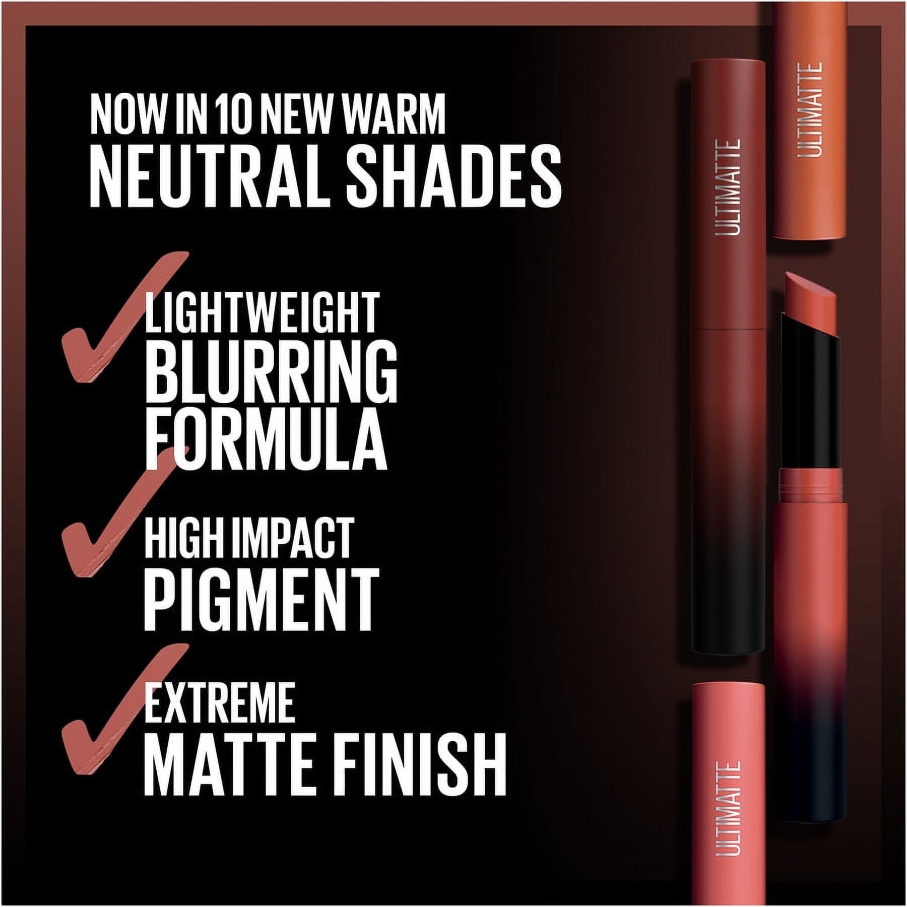 Maybelline Color Sensational Ultimatte Neo-Neutrals Slim Lipstick, More Honey, 0.06 oz.