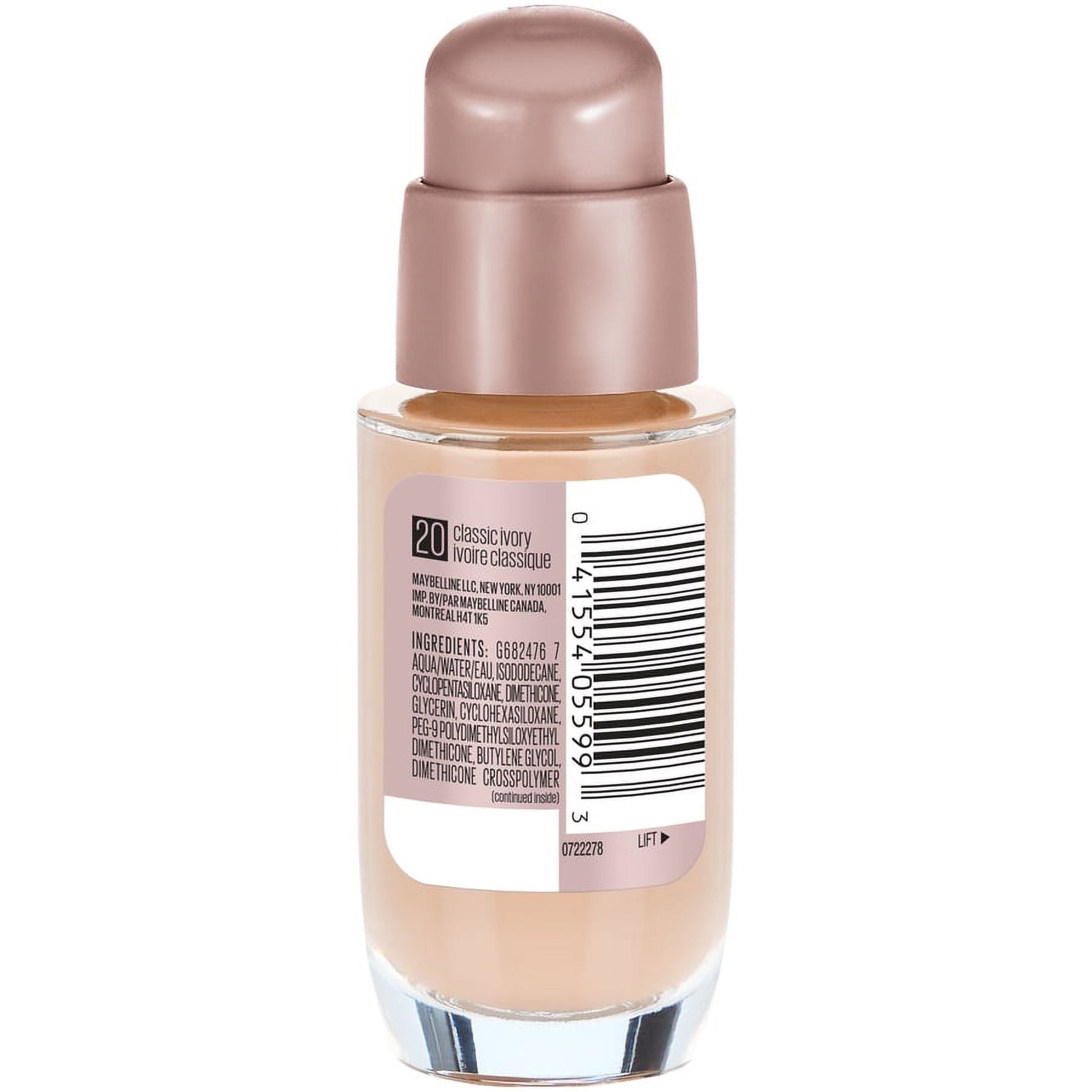 Maybelline Dream Satin Mousse Foundation Makeup, 20 Classic Ivory, 1 fl oz