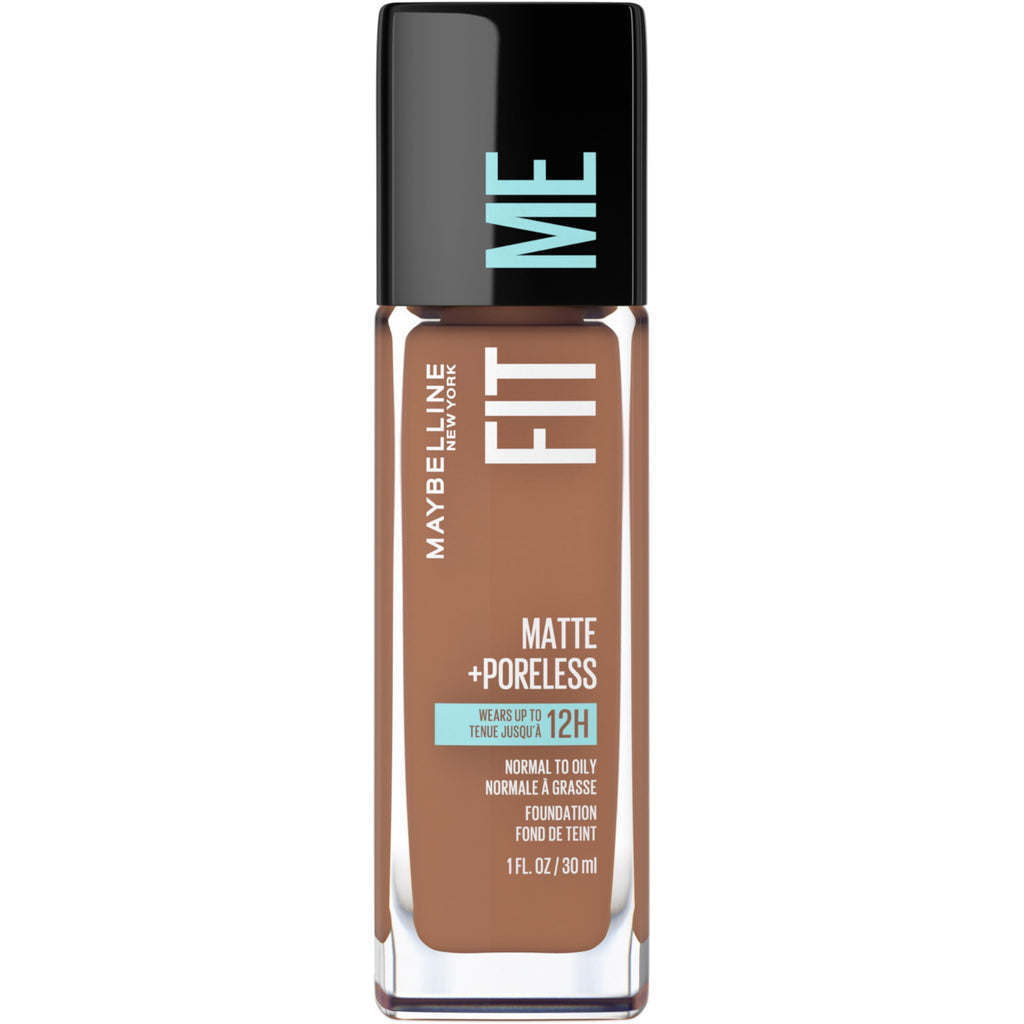 (2 pack) Maybelline Fit Me Matte + Poreless Liquid Foundation Makeup, Latte, 1 fl. oz.