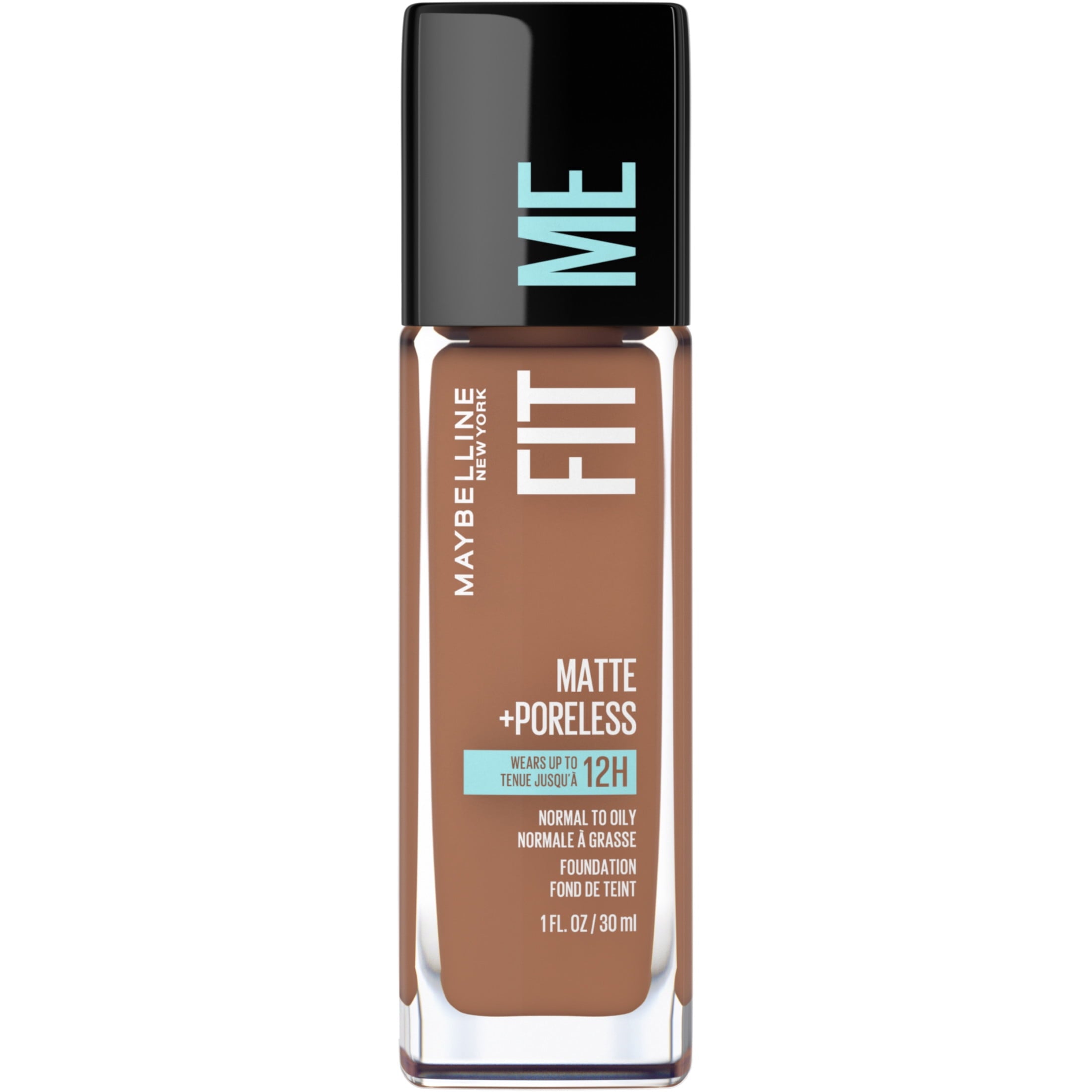 (2 pack) Maybelline Fit Me Matte + Poreless Liquid Foundation Makeup, Latte, 1 fl. oz.