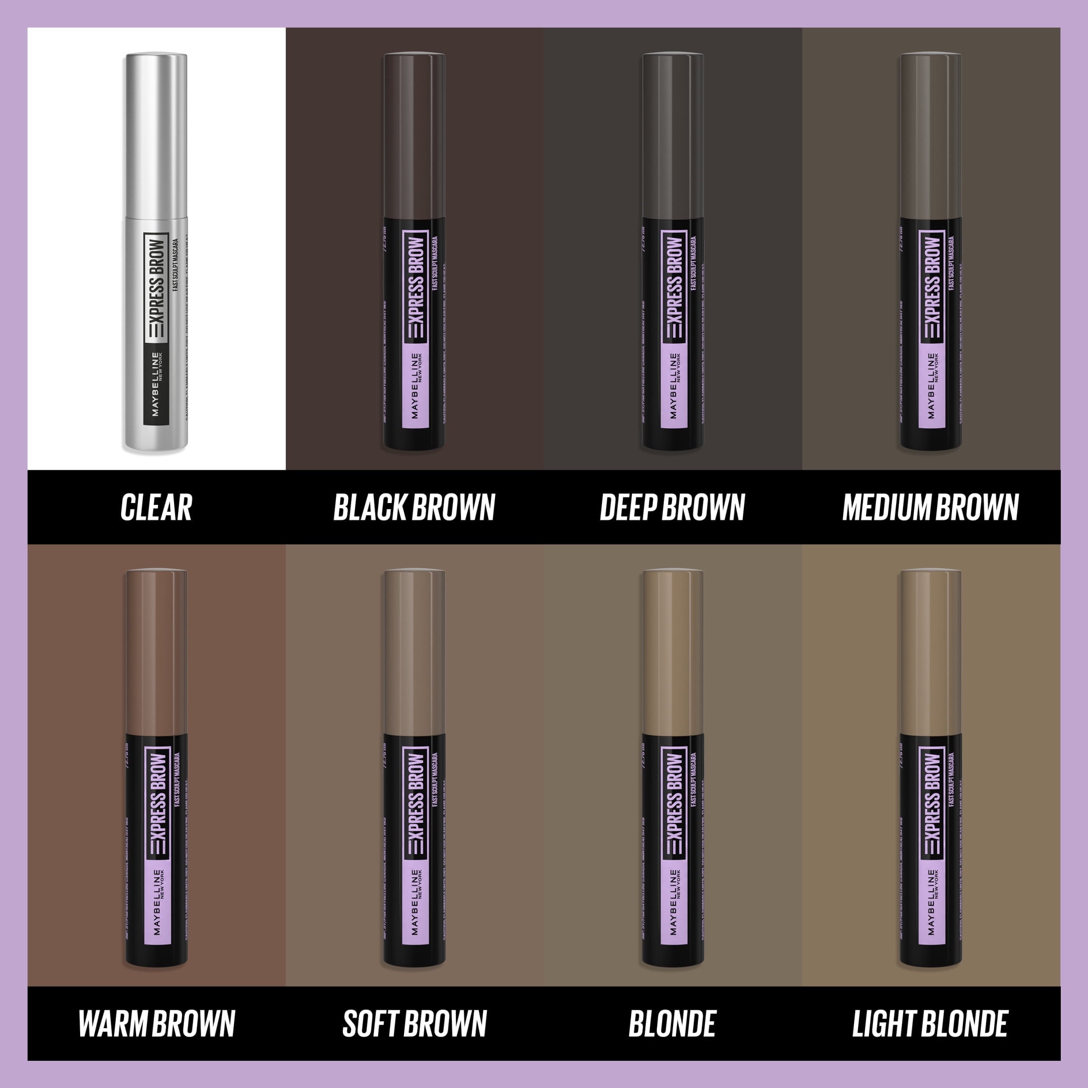 Maybelline Express Brow Fast Sculpt Eyebrow Gel Mascara Makeup, Black Brown