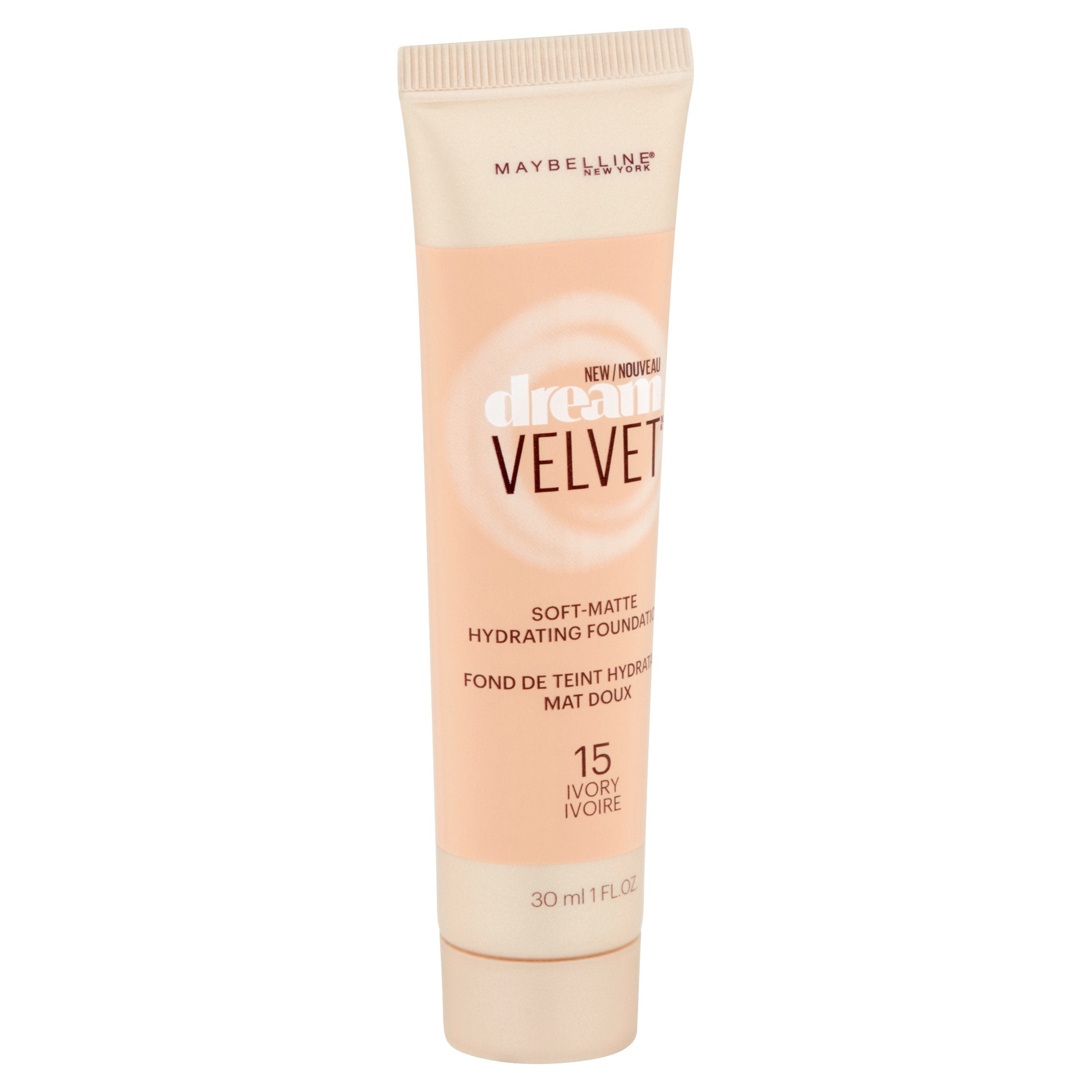 Maybelline New York Dream Velvet Soft-Matte Hydrating Foundation, Ivory, 1 fl oz