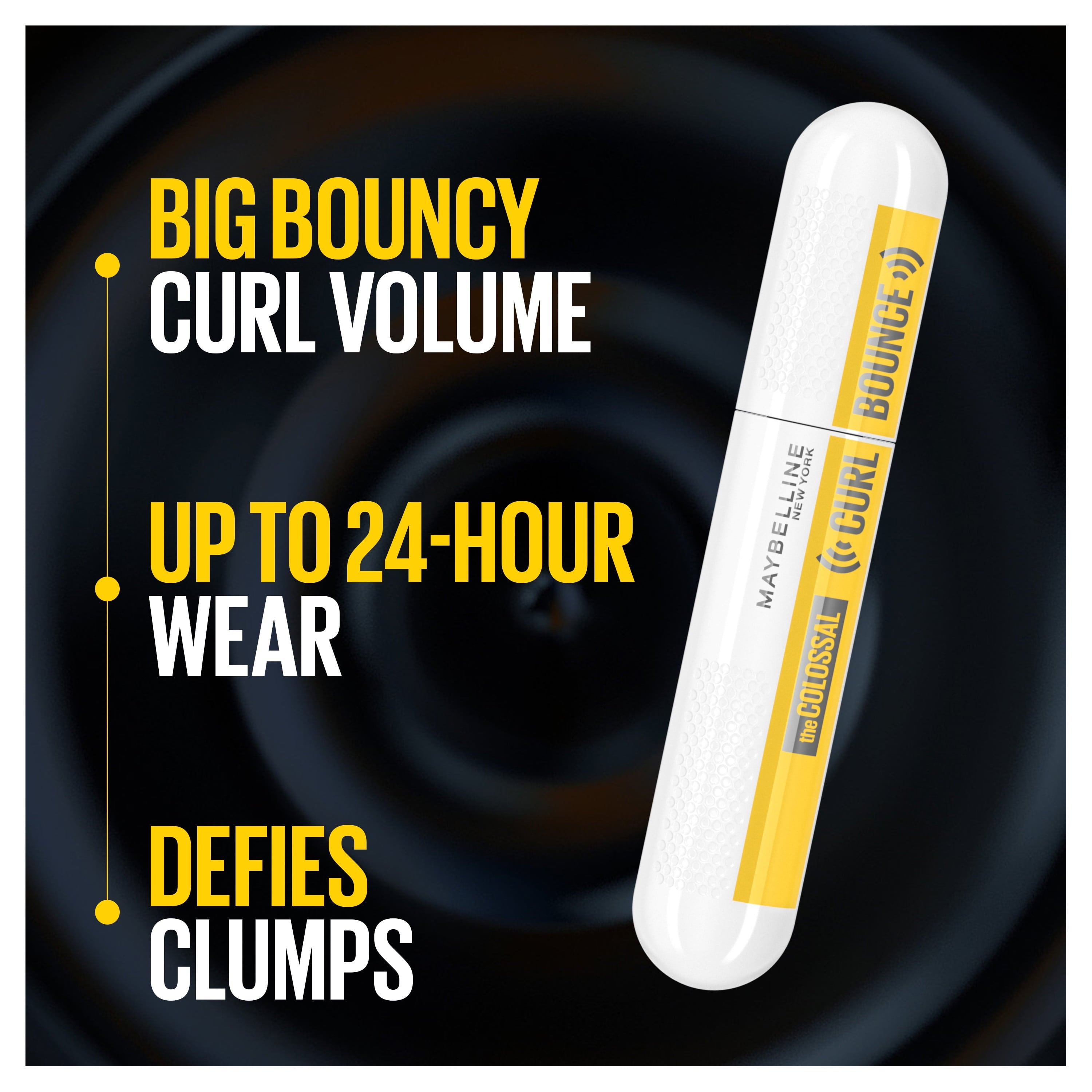 Maybelline Volum' Express Colossal Curl Bounce Waterproof Mascara Makeup, Very Black, 0.33 fl. oz.