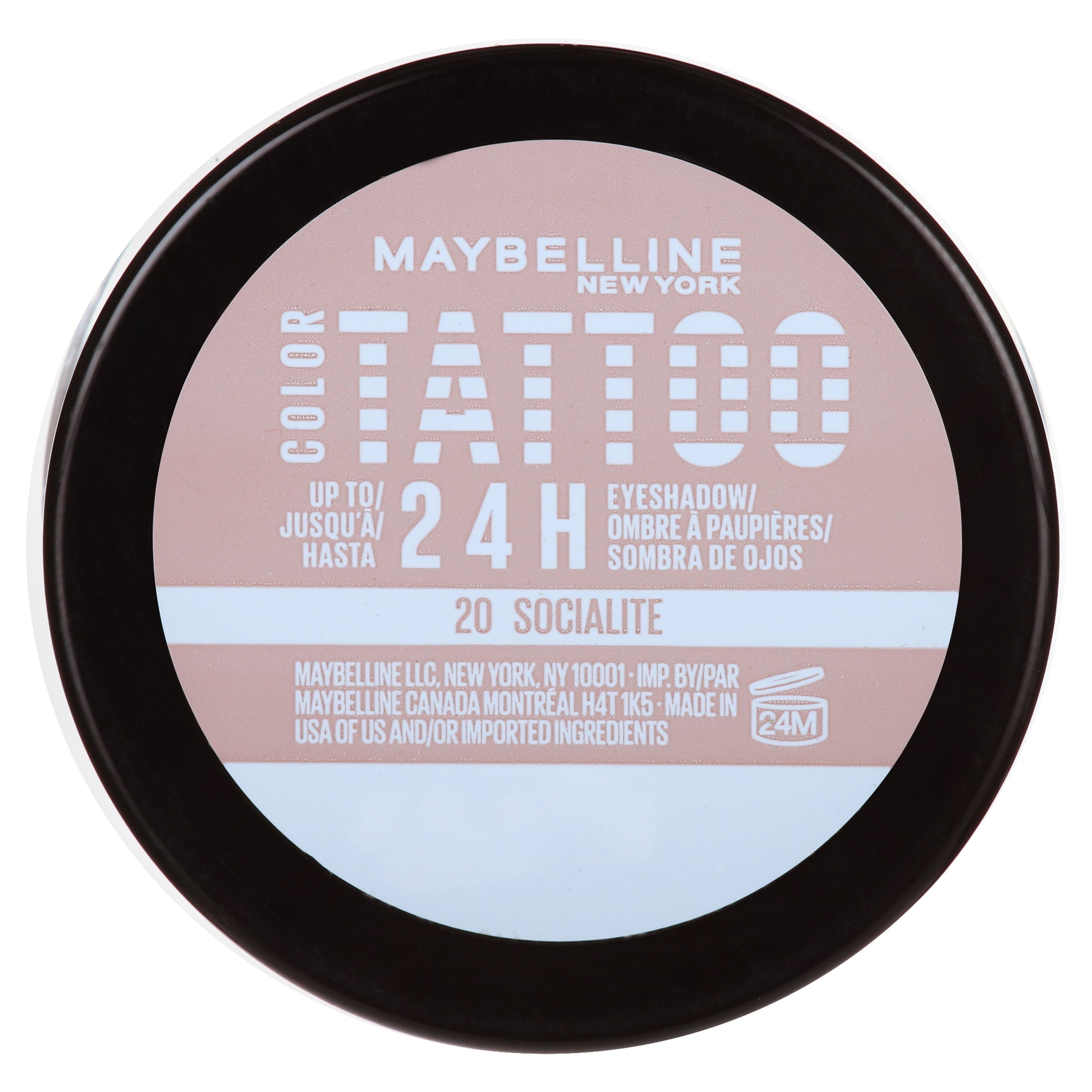 Maybelline Color Tattoo Up To 24HR Longwear Cream Eyeshadow Makeup, Socialite, 0.14 oz
