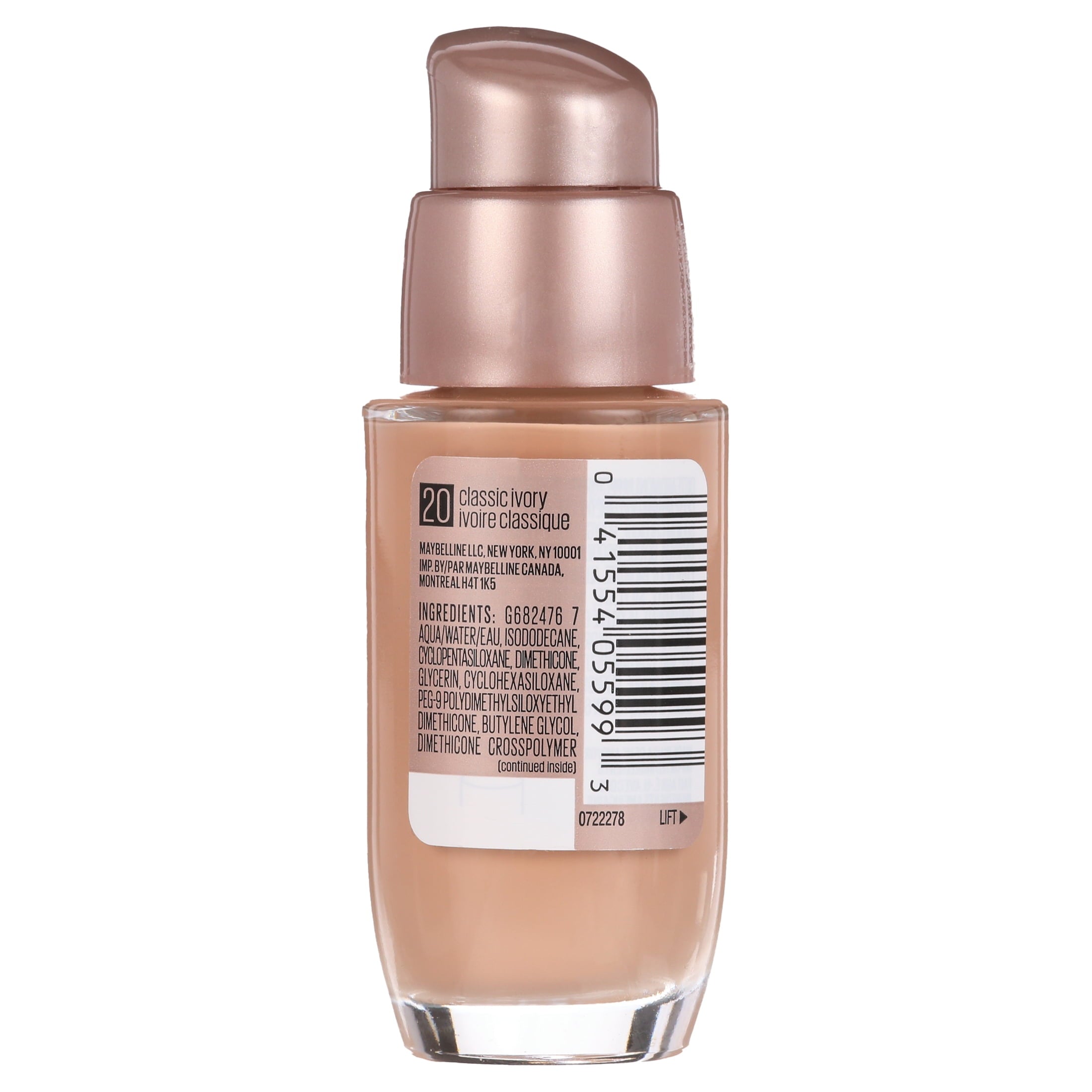 Maybelline Dream Satin Mousse Foundation Makeup, 20 Classic Ivory, 1 fl oz