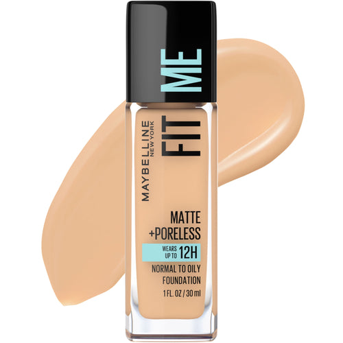 (2 pack) Maybelline Fit Me Matte + Poreless Liquid Foundation Makeup, 220 Natural Beige, 1 fl oz