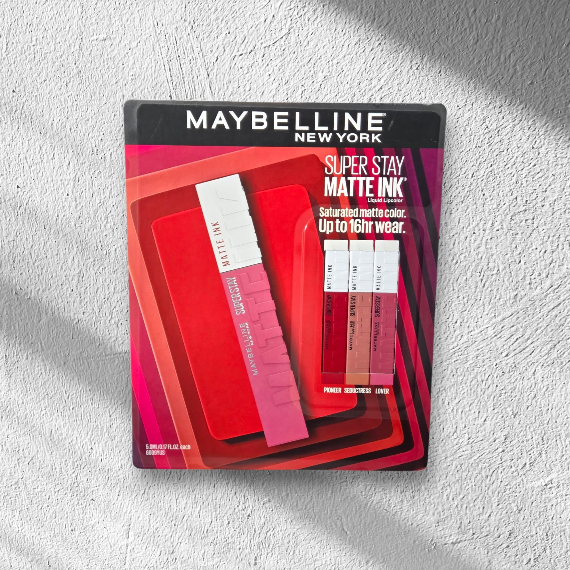 Maybelline Super Stay Matte Ink Liquid Lipstick Set, 3 Shades (Pioneer, Seductress, Lover), Long-Lasting Matte Finish