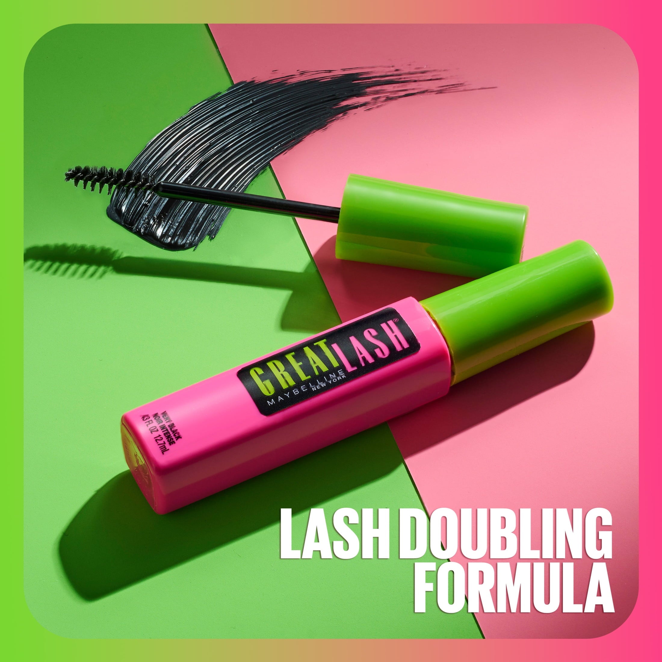 Maybelline Great Lash Curved Brush Washable Mascara, Very Black, 0.43 fl oz