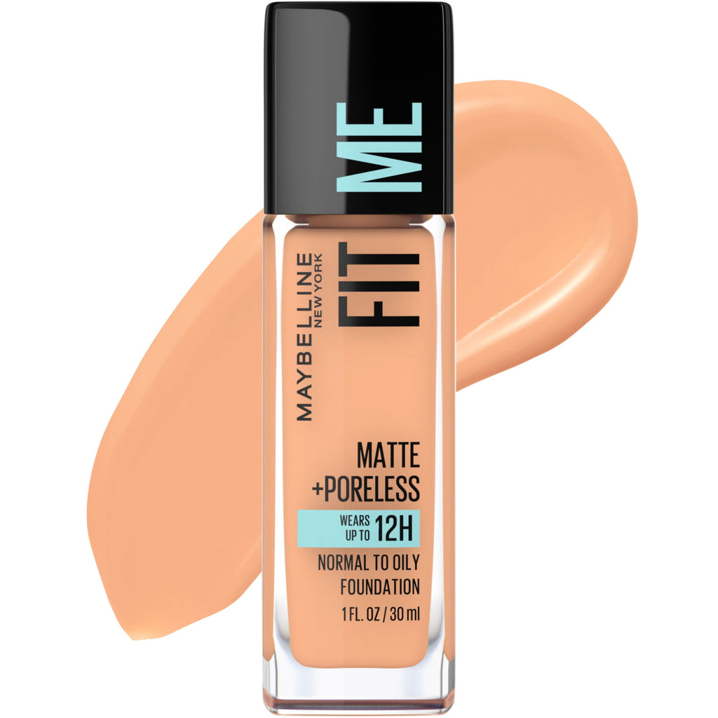 (2 pack) Maybelline Fit Me Matte + Poreless Liquid Foundation Makeup, 245 Classic Beige, 1 fl oz