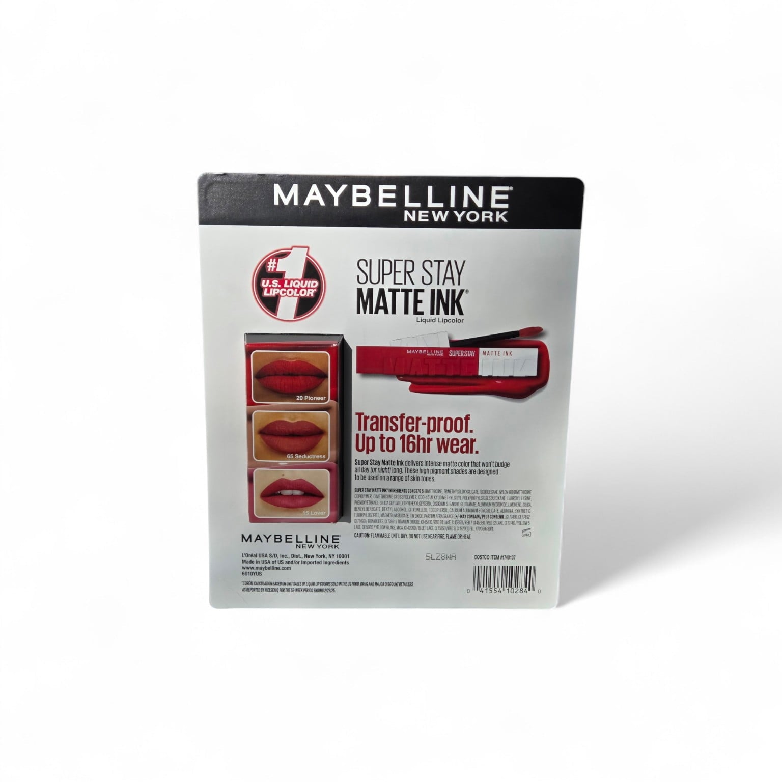 Maybelline Super Stay Matte Ink Liquid Lipstick Set, 3 Shades (Pioneer, Seductress, Lover), Long-Lasting Matte Finish