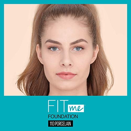 Maybelline Fit Me Matte + Poreless Normal to Oily Liquid Foundation with Clay, 110 Porcelain