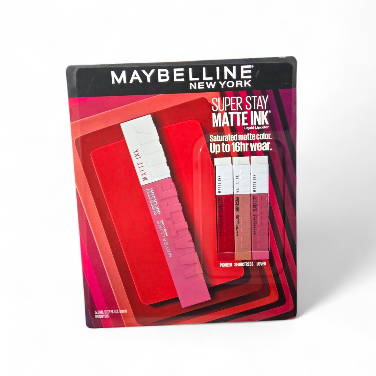 Maybelline Super Stay Matte Ink Liquid Lipstick Set, 3 Shades (Pioneer, Seductress, Lover), Long-Lasting Matte Finish