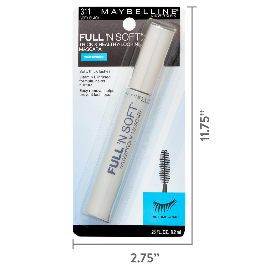 Maybelline Full 'N Soft Waterproof Mascara  0.28 oz
