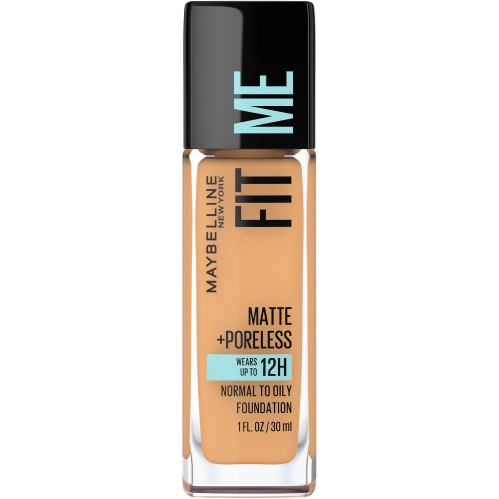 (2 pack) Maybelline Fit Me Matte + Poreless Liquid Foundation Makeup, 312 Golden, 1 fl oz