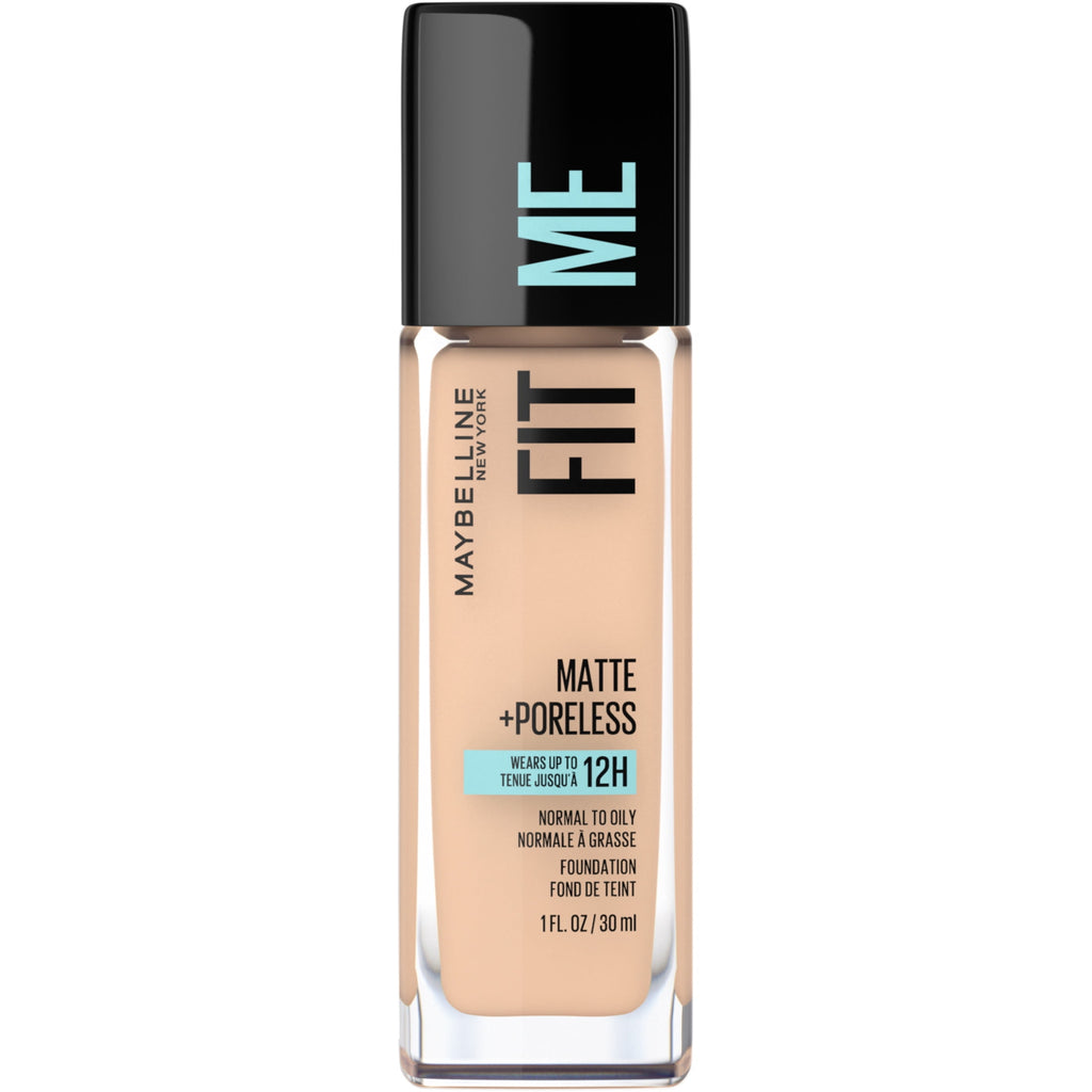 (2 pack) Maybelline Fit Me Matte + Poreless Liquid Foundation Makeup, Creamy Beige, 1 fl. oz.