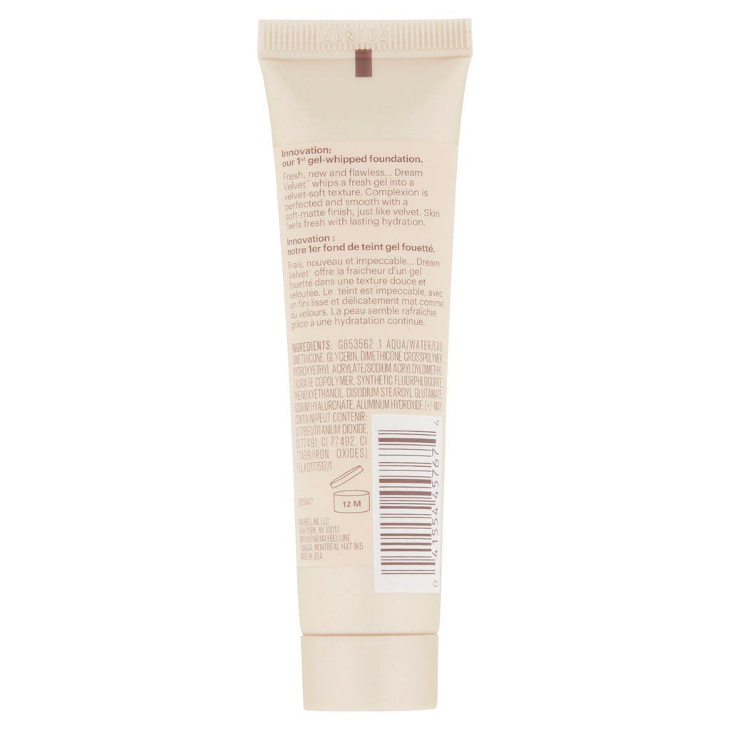 Maybelline Dream Velvet Soft-Matte Hydrating Foundation, Warm Porcelain, 1 Fl Oz