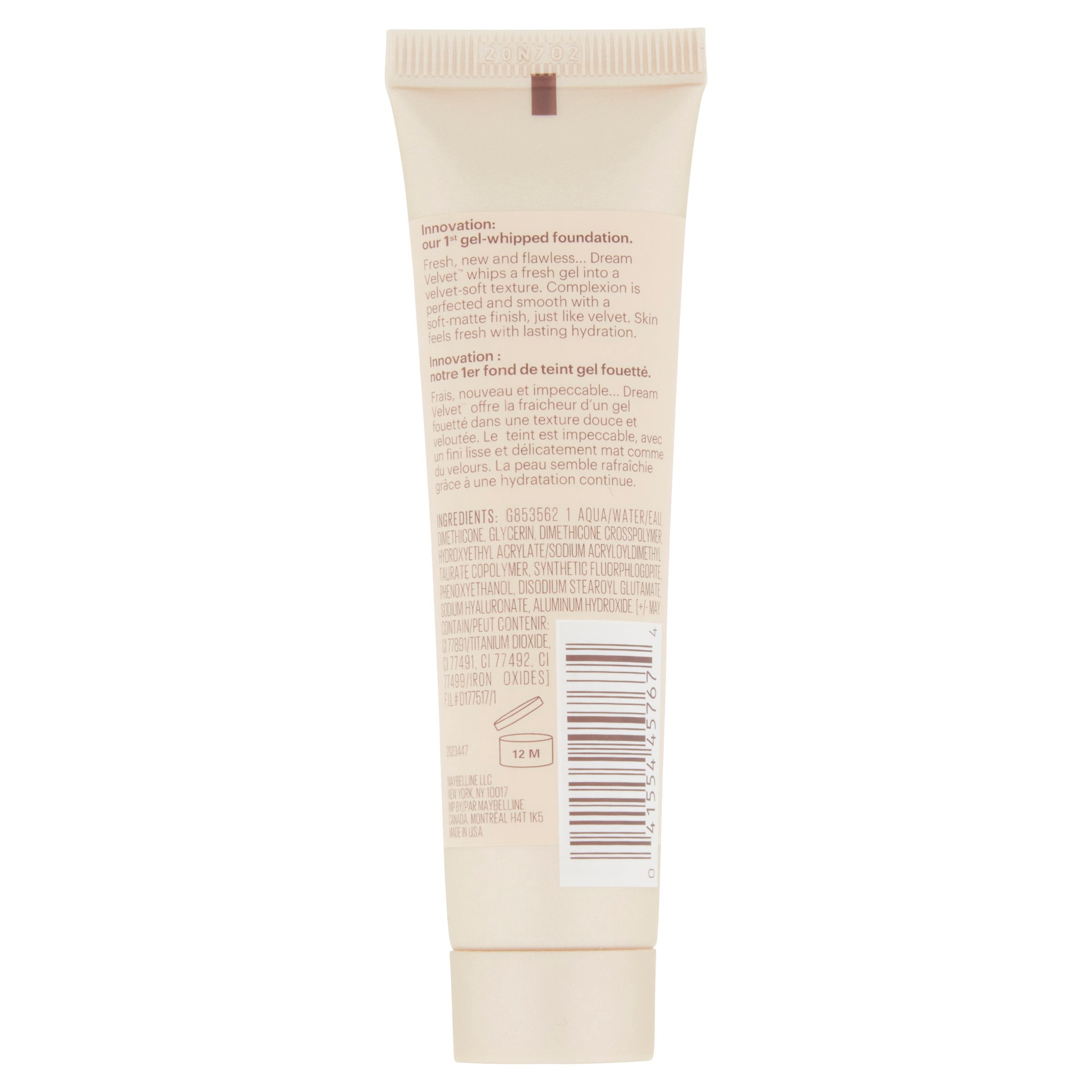 Maybelline Dream Velvet Soft-Matte Hydrating Foundation, Warm Porcelain, 1 Fl Oz